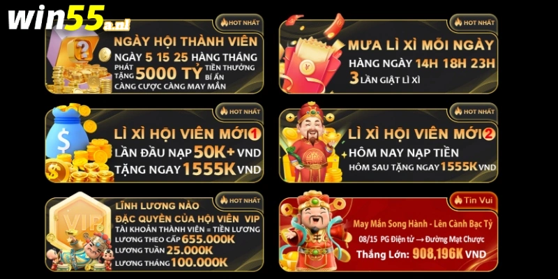 Đánh giá Win55 với ưu đãi khuyến mãi không giới hạn