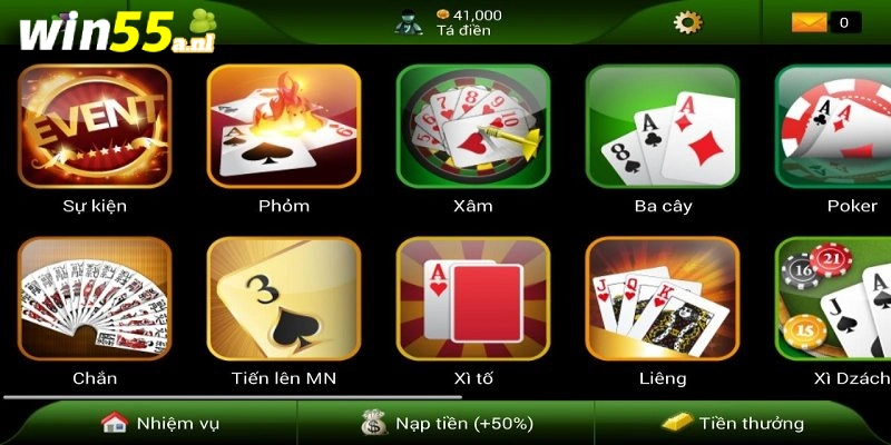 Tổng hợp kho game bài Win55